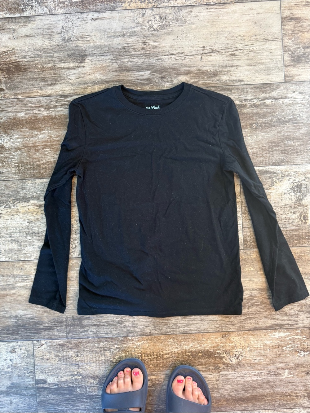 2 for $10 sale: Cat & Jack black plain long sleeve t- shirt - L
